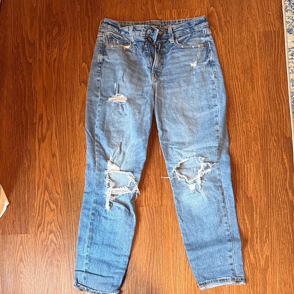 Old Navy Blue Distressed Boyfriend Jeans